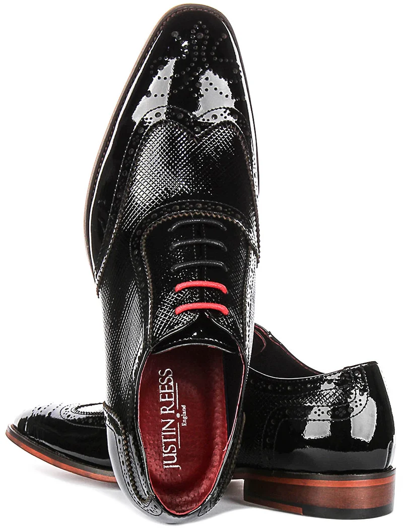Justinreess England Flynn In Black Patent For Men