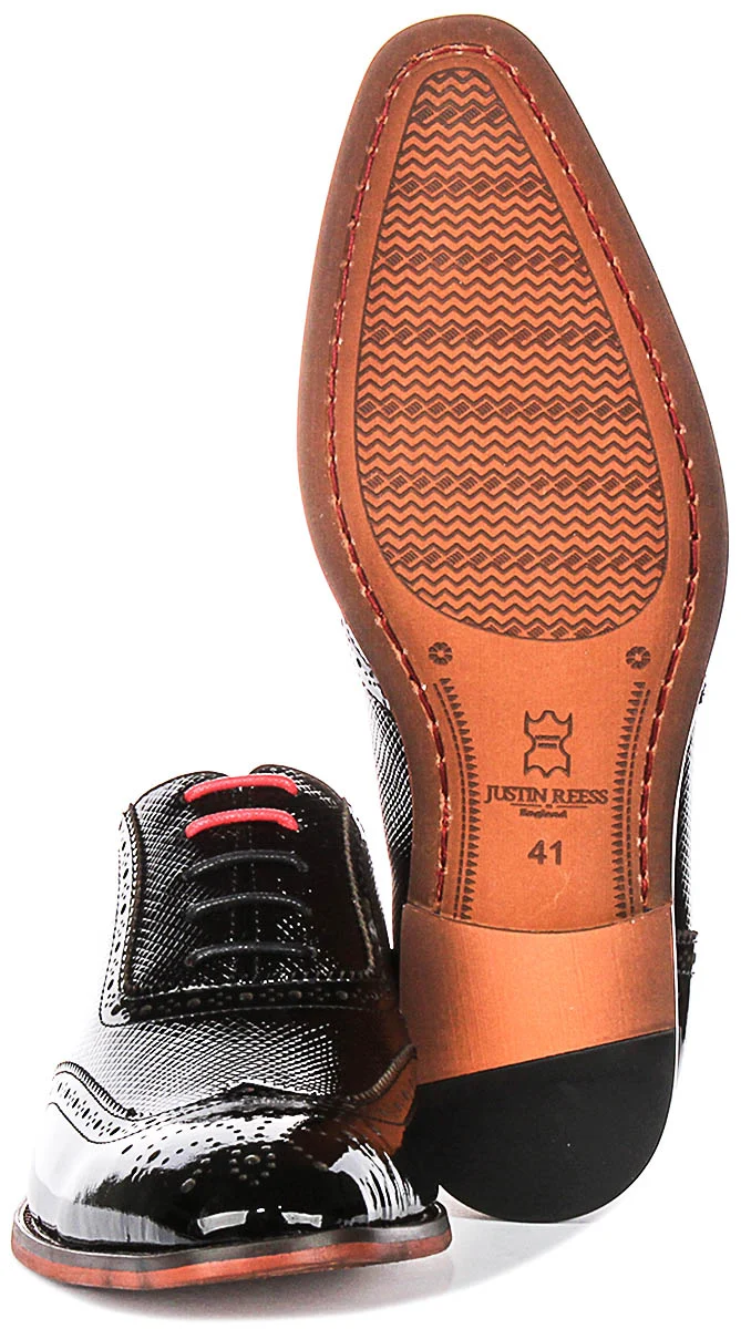 Justinreess England Flynn In Black Patent For Men