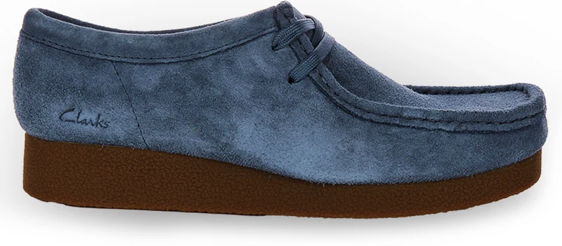 Clarks Wallabee Evo Shoes In Blue Suede For Women