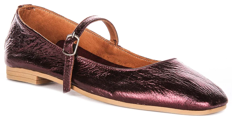 Justinreess England Dolly In Purple Metallic Leather