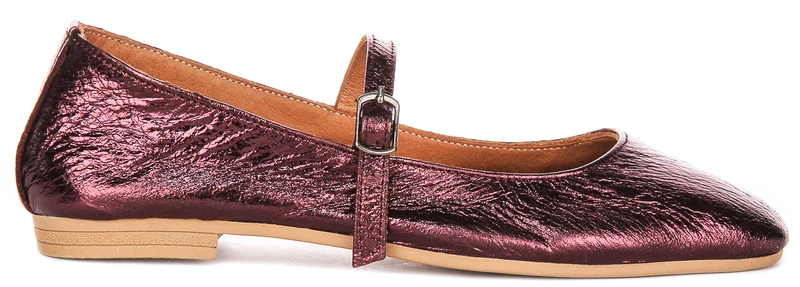 Justinreess England Dolly In Purple Metallic Leather