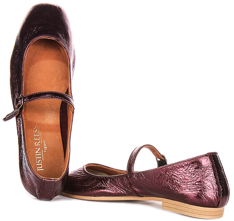 Justinreess England Dolly In Purple Metallic Leather