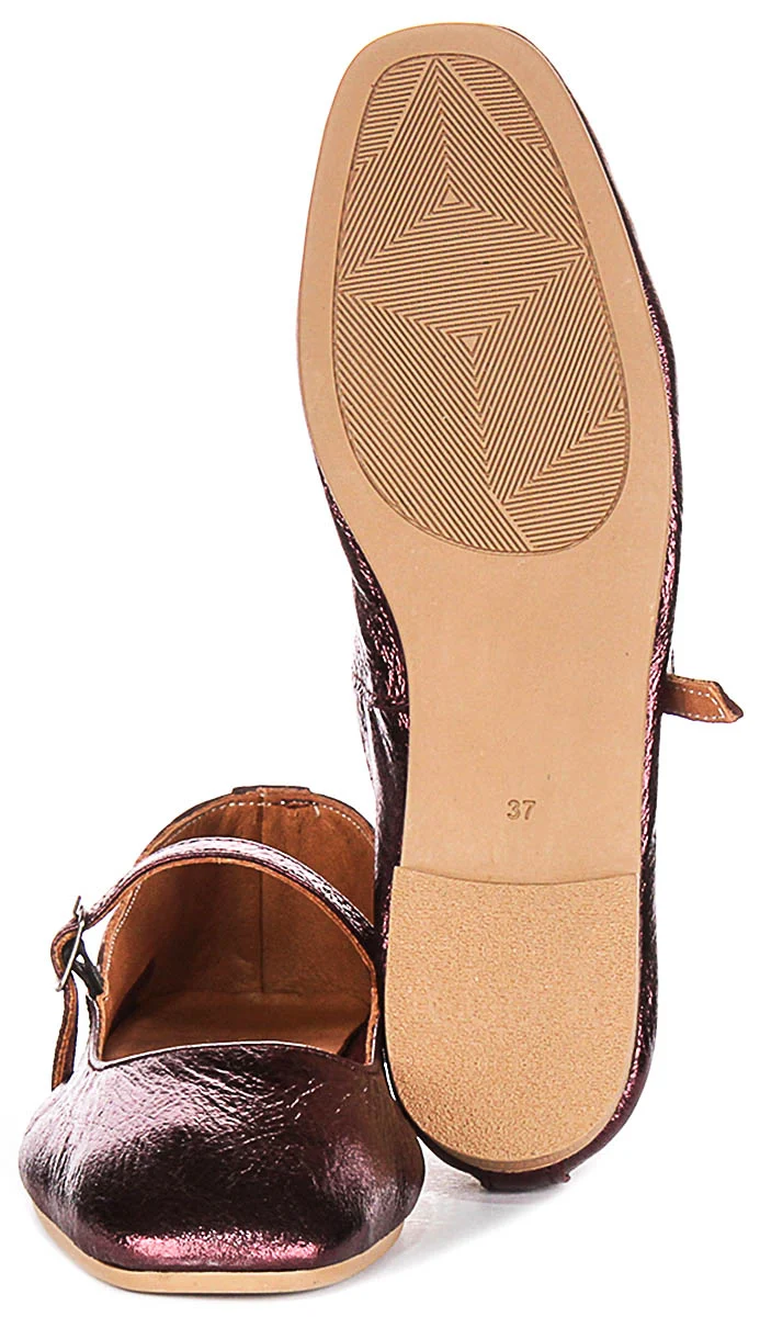 Justinreess England Dolly In Purple Metallic Leather