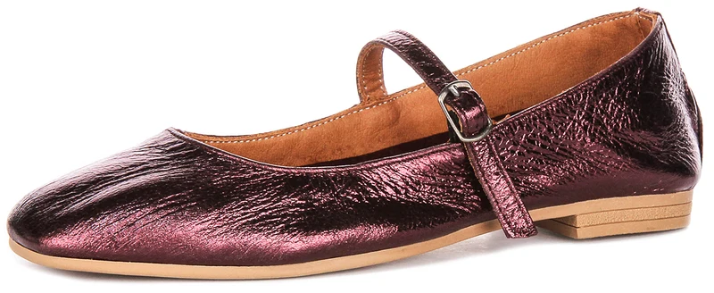 Justinreess England Dolly In Purple Metallic Leather