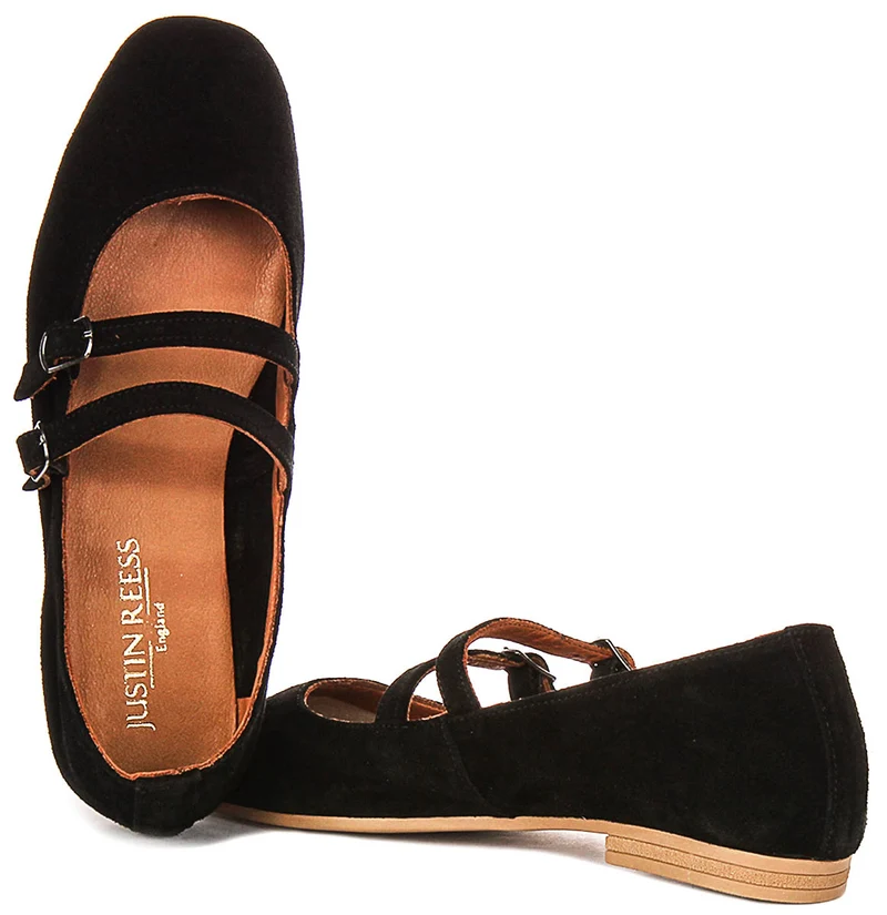 Justinreess England Dotty Suede In Black Suede For Women