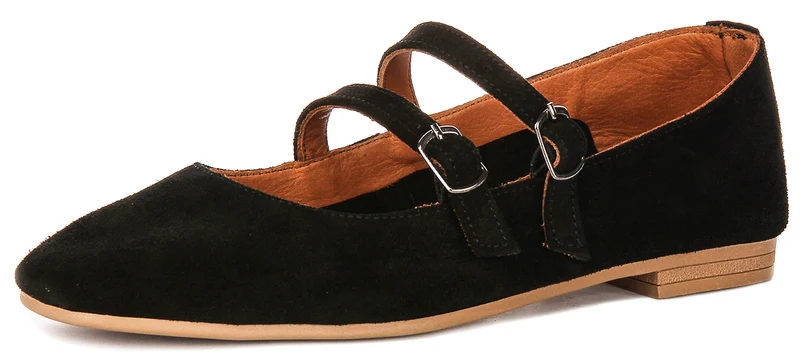 Justinreess England Dotty Suede In Black Suede For Women