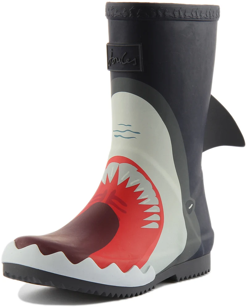 Joules Junior Roll Up In Navy Blue Sharks