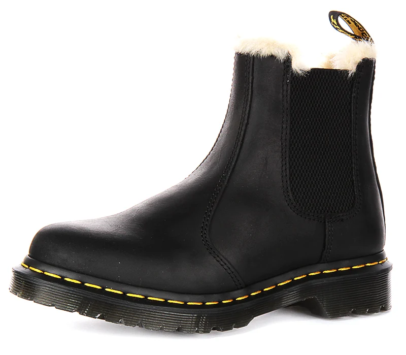 Dr Martens 2976 Leonore In Black Fur Lined