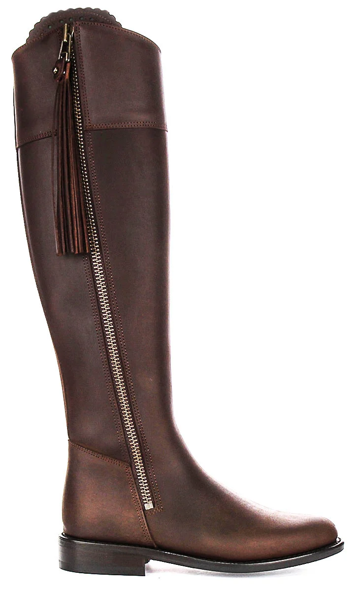 Justinreess England Valentina Slim Fit In Brown Leather For Women