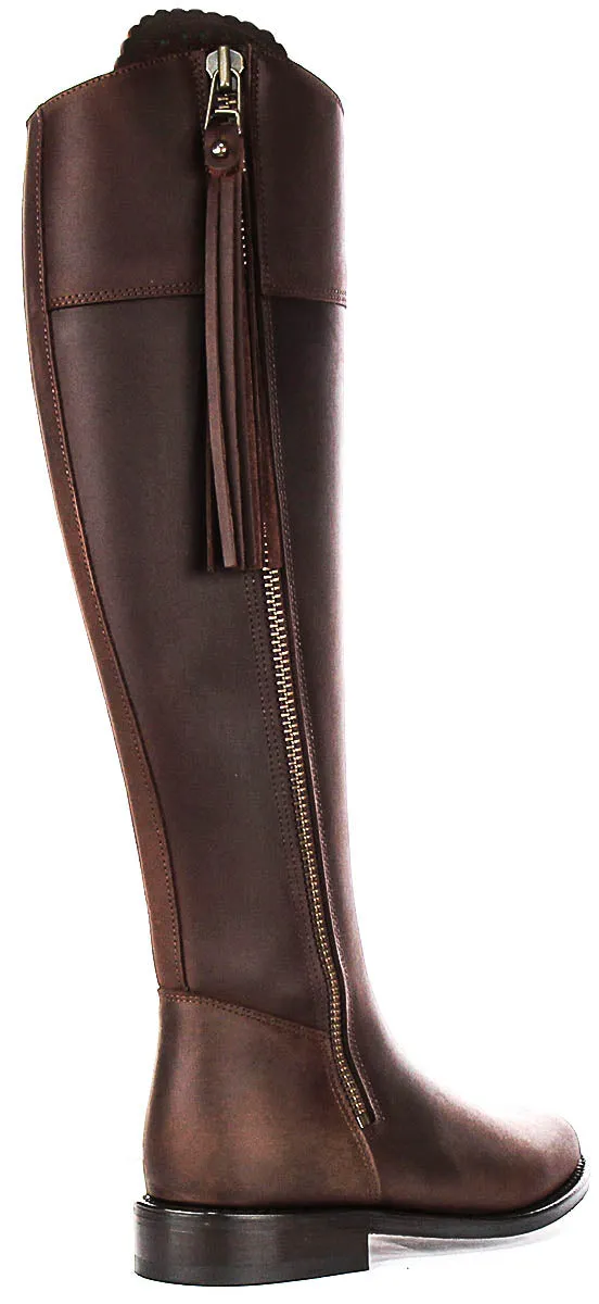 Justinreess England Valentina Slim Fit In Brown Leather For Women