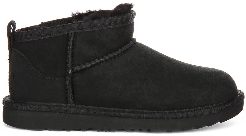 UGG Clasic Ultra Mini In Black For Kids