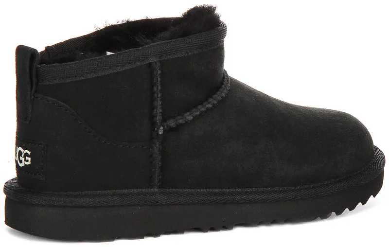 UGG Clasic Ultra Mini In Black For Kids