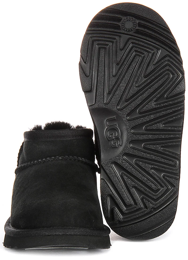 UGG Clasic Ultra Mini In Black For Kids