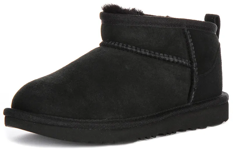UGG Clasic Ultra Mini In Black For Kids