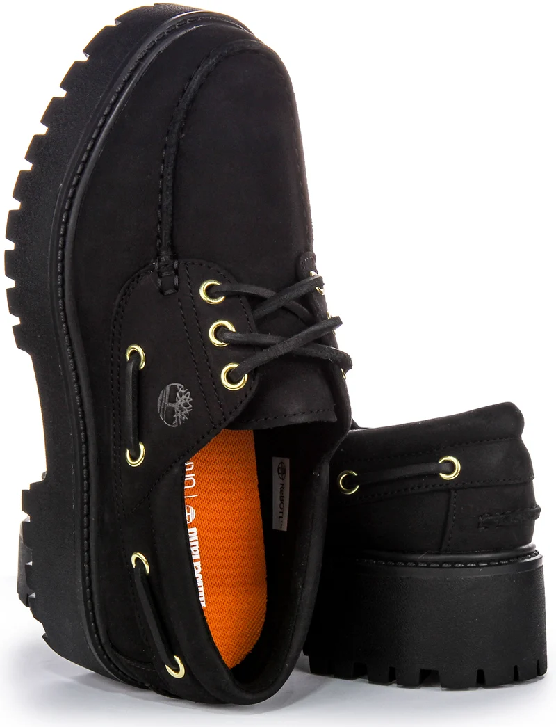 Timberland Stone Street Boat Shoe A6Ave In Black For Women