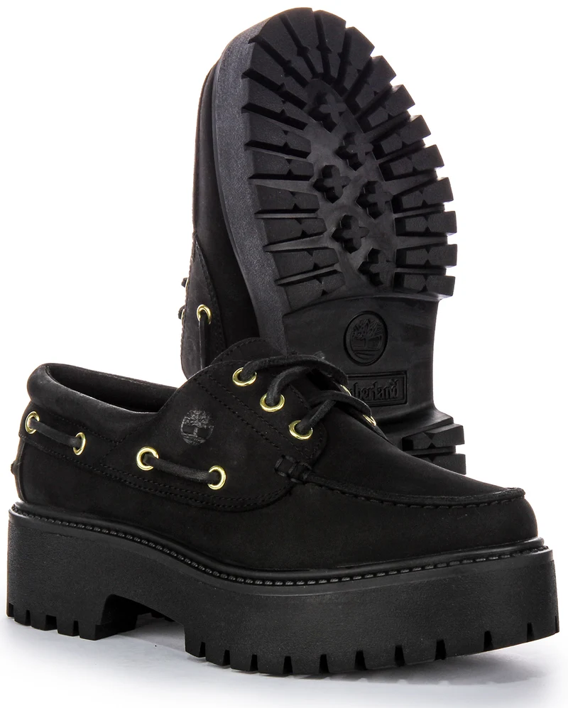 Timberland Stone Street Boat Shoe A6Ave In Black For Women