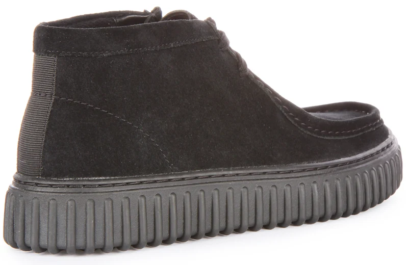 Clarks Torhill Hi In Black Suede For Men