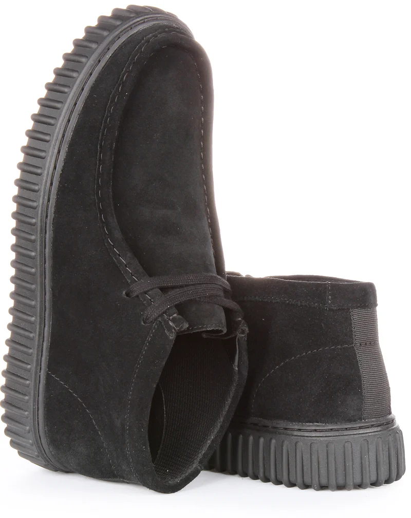 Clarks Torhill Hi In Black Suede For Men