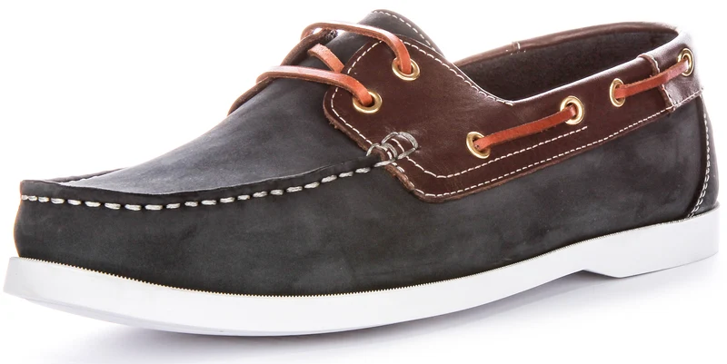 Justinreess England Bay In Navy Brown For Men