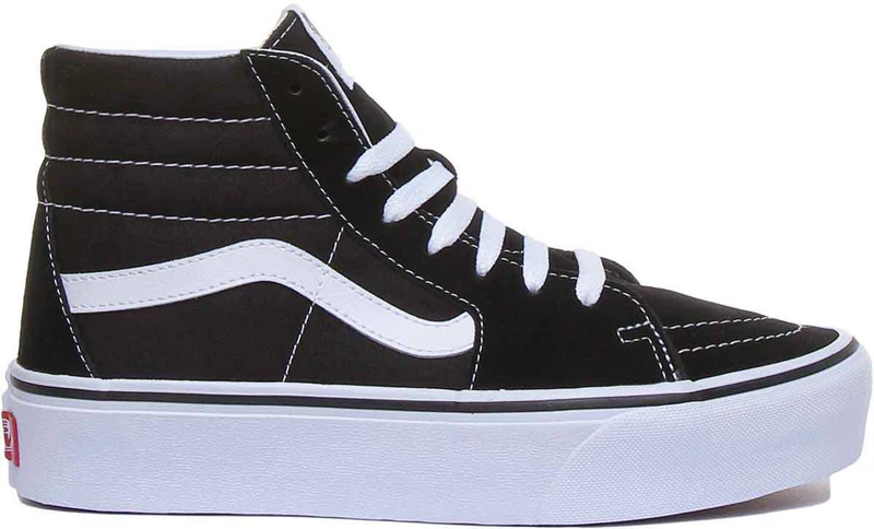 Vans Classic Sk8 Hi Platform In Black White For Women
