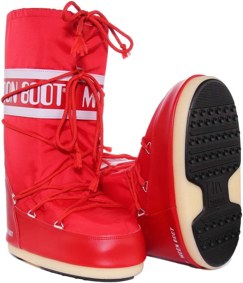 Moon Boot Nylon Moonboot In Red For Women