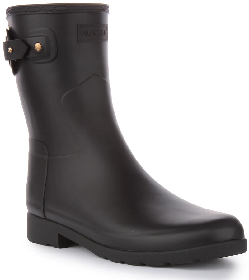 Hunter W Refinned Short Eyelet In Black For Women