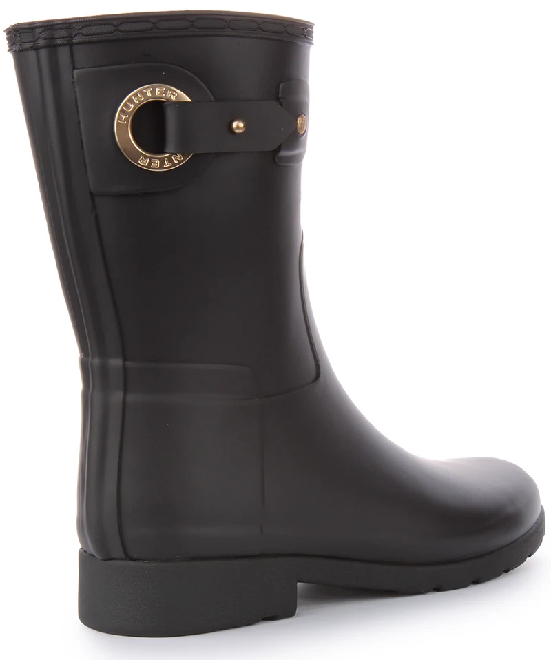 Hunter W Refinned Short Eyelet In Black For Women