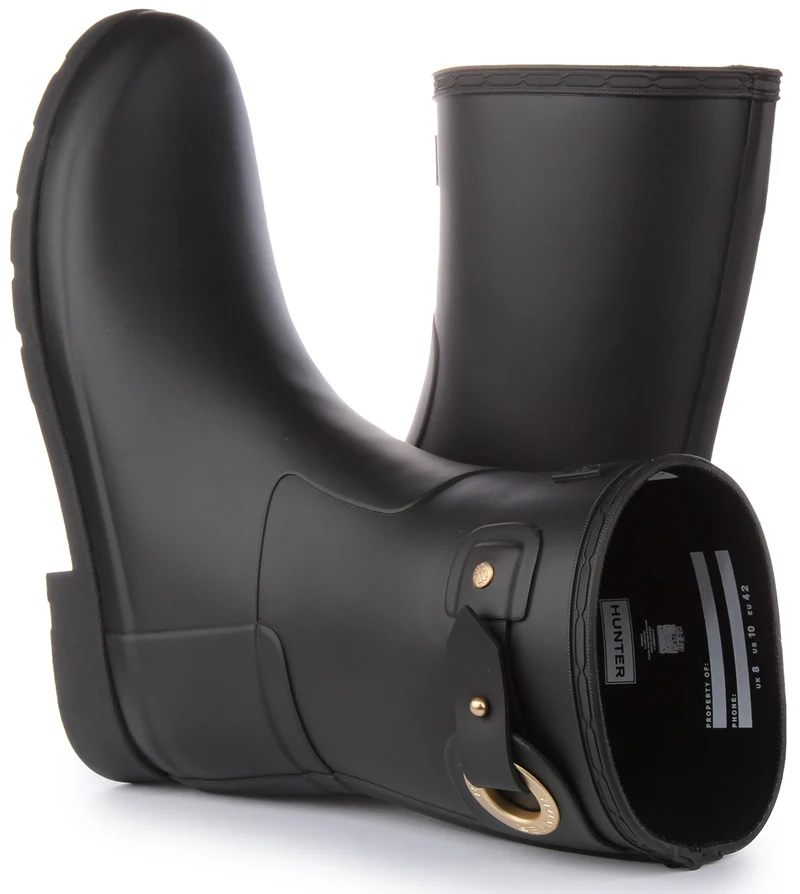 Hunter W Refinned Short Eyelet In Black For Women