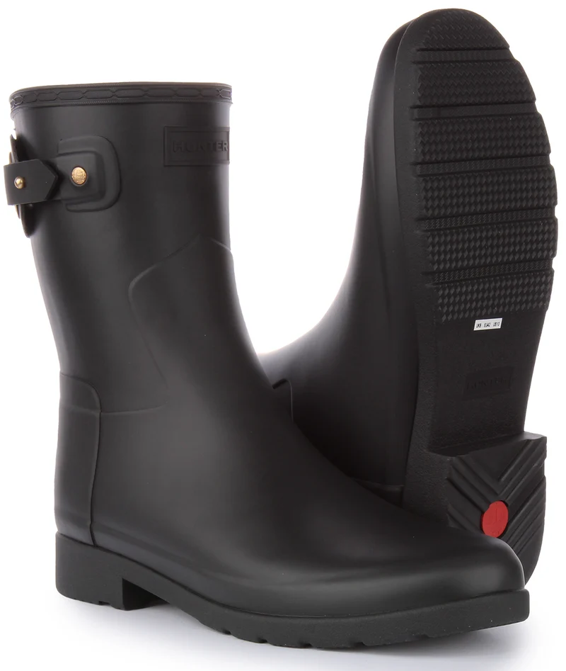 Hunter W Refinned Short Eyelet In Black For Women