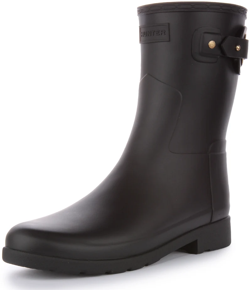 Hunter W Refinned Short Eyelet In Black For Women