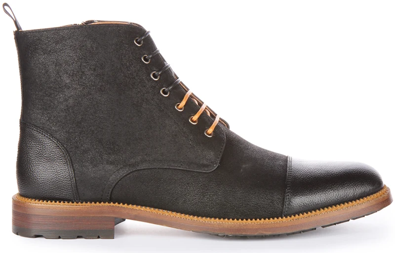 Justinreess England Gael Lace up Ankle Boots In Black