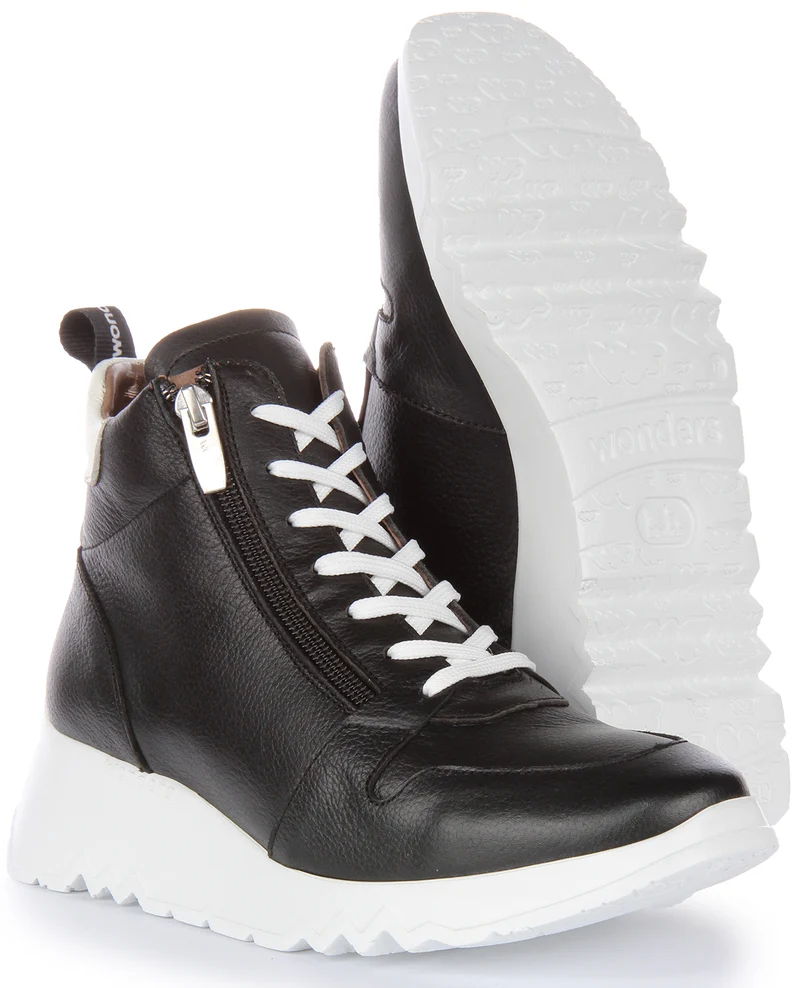 Wonders Yoko Lace High Top In Black White For Women