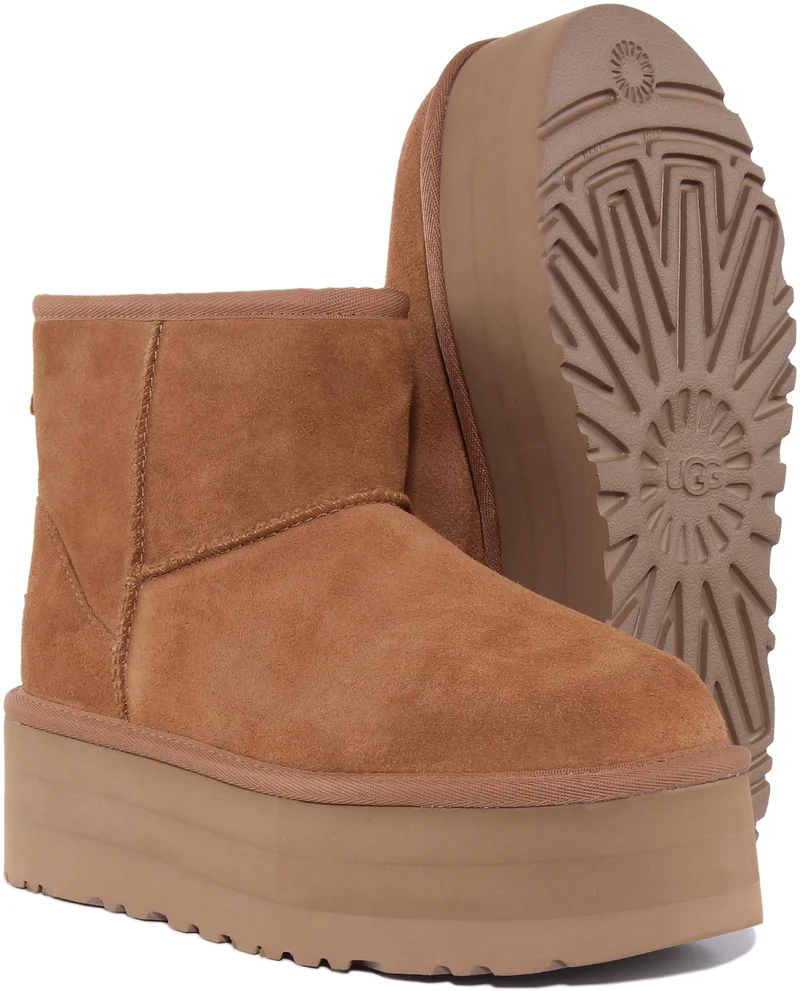 UGG Classic Mini Platform In Chestnut For Women