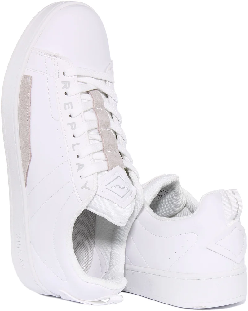 Replay Smash Base In White For Men
