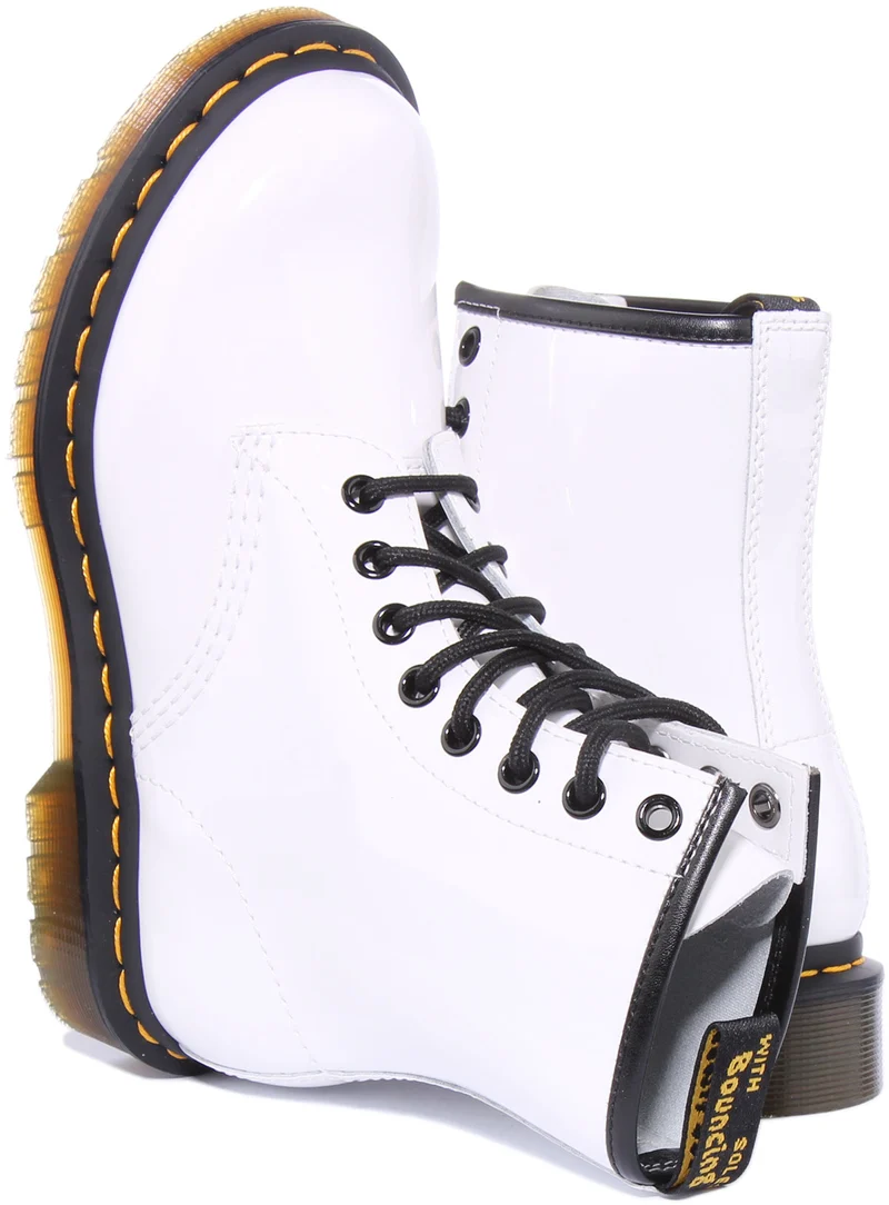 Dr Martens 1460 W In White Patent For Women