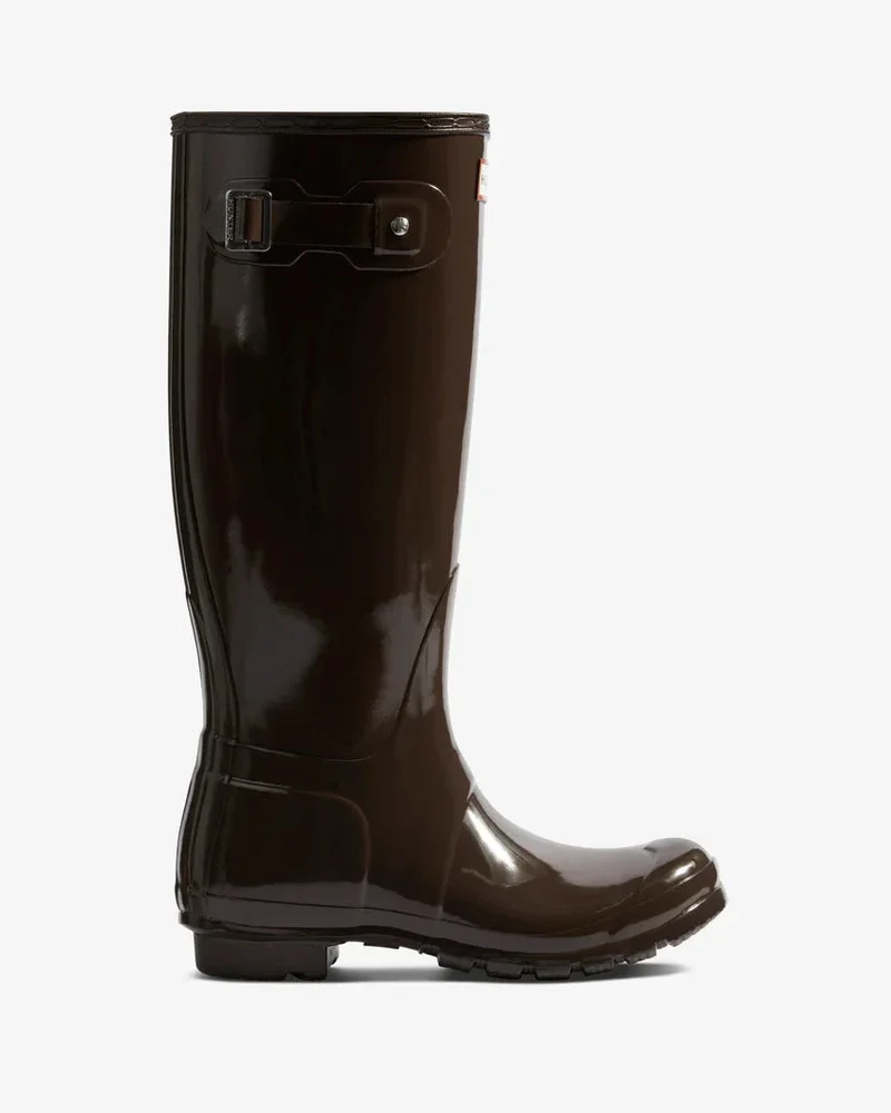 Hunter - Womens Original Tall Gloss Boot Wft1000rglcb - Chocolate Brown
