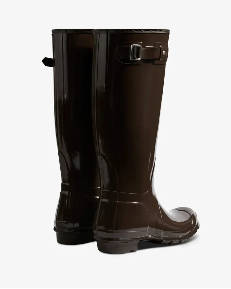 Hunter - Womens Original Tall Gloss Boot Wft1000rglcb - Chocolate Brown