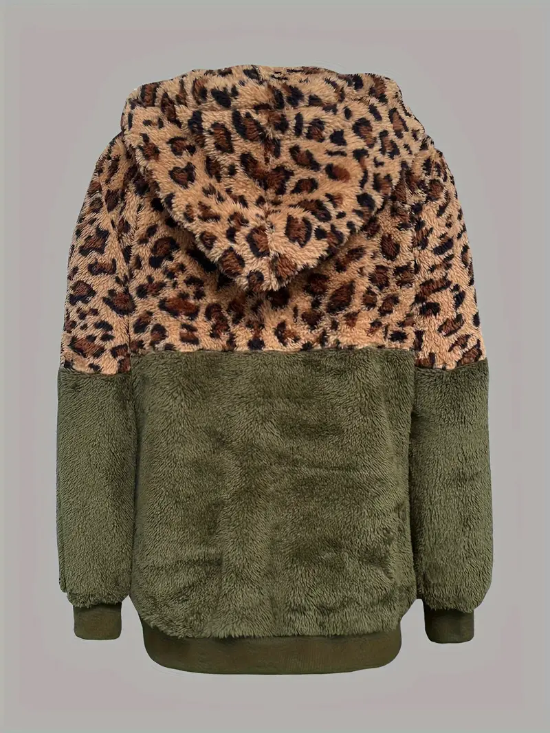 Leopardenmuster Farbblock Pullover