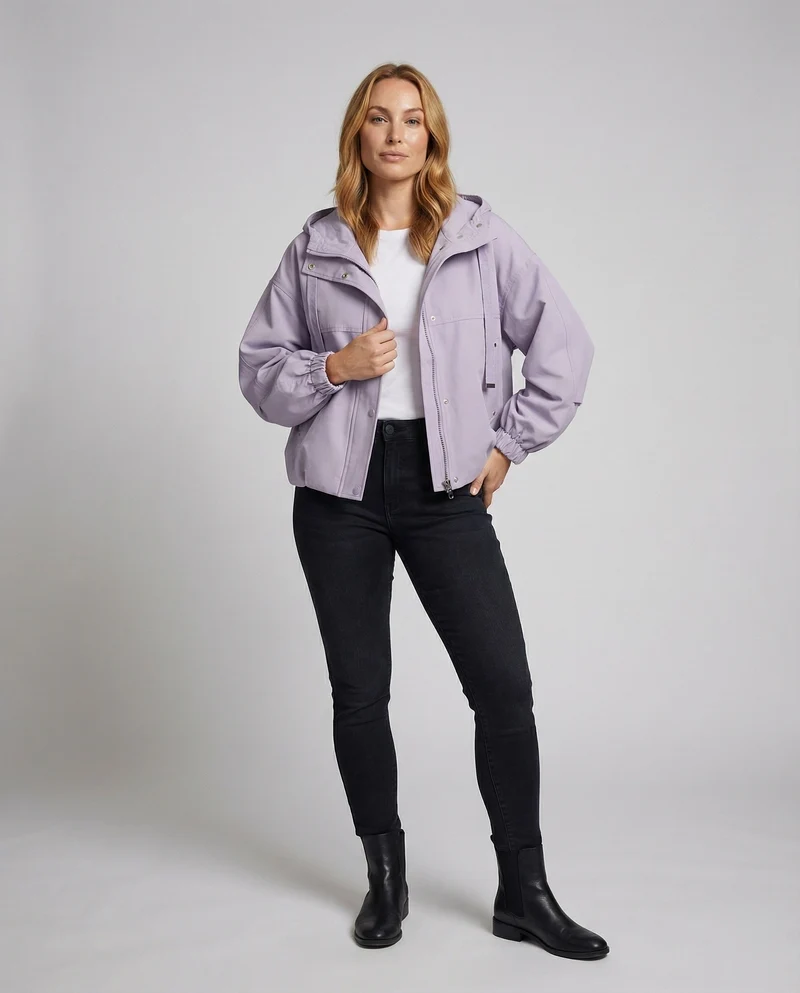 Damen Kapuzenjacke Oversize Reißverschluss - Vittorelli