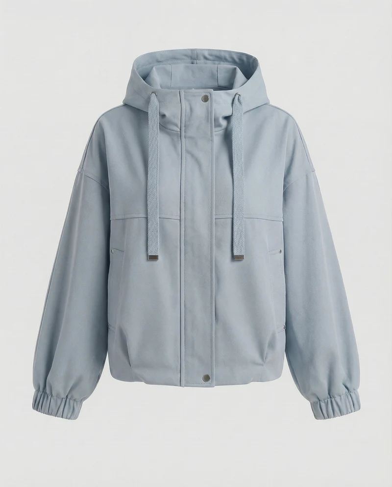Damen Kapuzenjacke Oversize Reißverschluss - Vittorelli