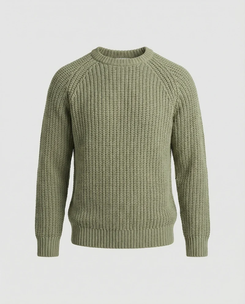 Herren Grobstrick Pullover mit Rundhalsausschnitt und lässigem Schnitt
