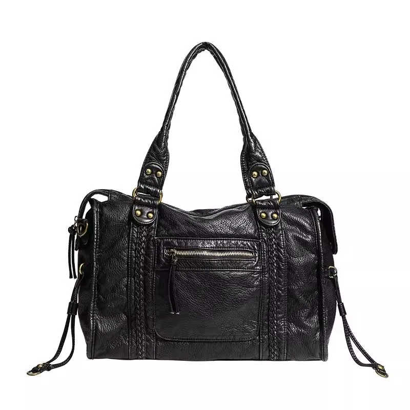 Damen Handtasche mit strukturiertem Kunstleder und abnehmbaren Schulterriemen Nord Taschen