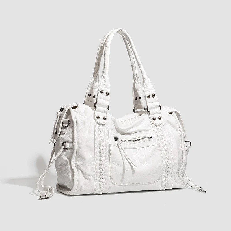 Damen Handtasche mit strukturiertem Kunstleder und abnehmbaren Schulterriemen Nord Taschen