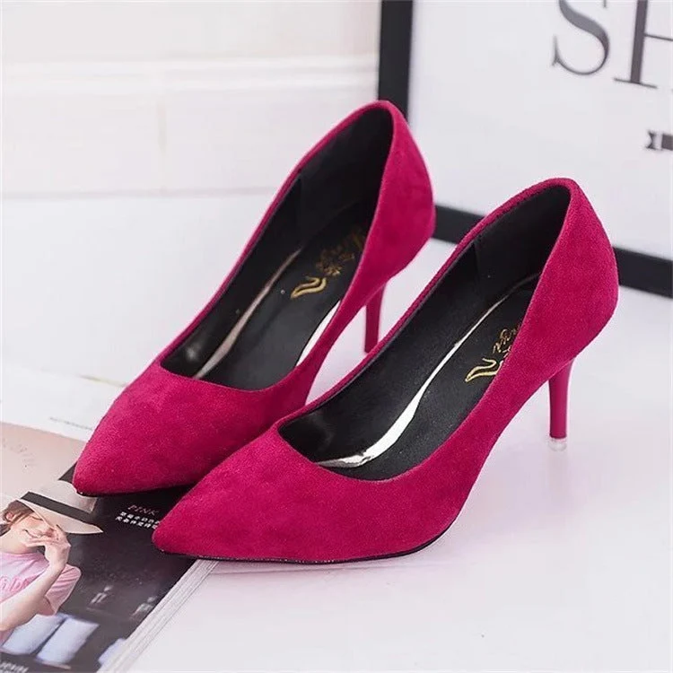 Damen elegante Stiletto-Pumps mit spitzem Zehenbereich und hochwertiger Veloursoberfläche Nord Taschen