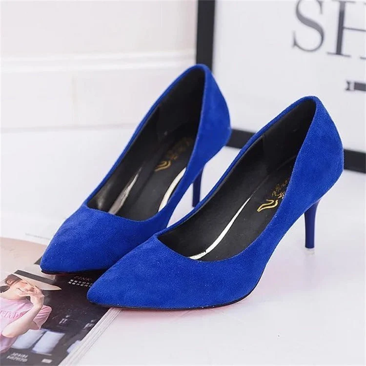 Damen elegante Stiletto-Pumps mit spitzem Zehenbereich und hochwertiger Veloursoberfläche Nord Taschen