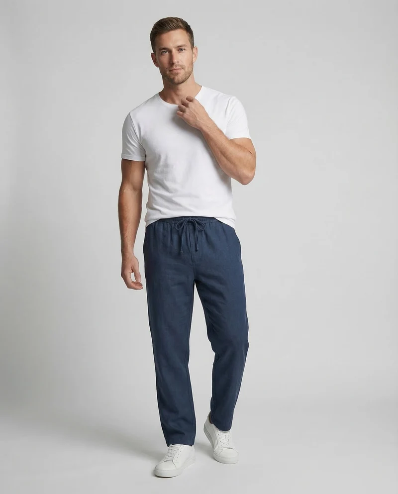 Herren Leinenhose Tunnelzug