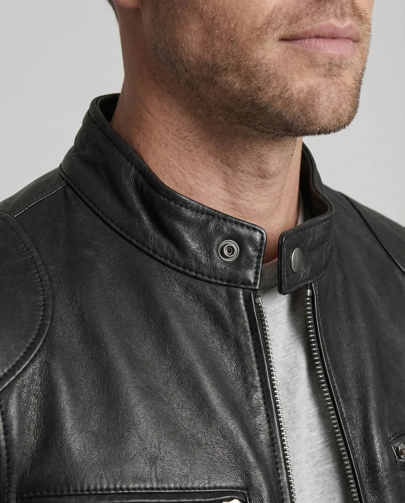 Herren Racer Lederjacke