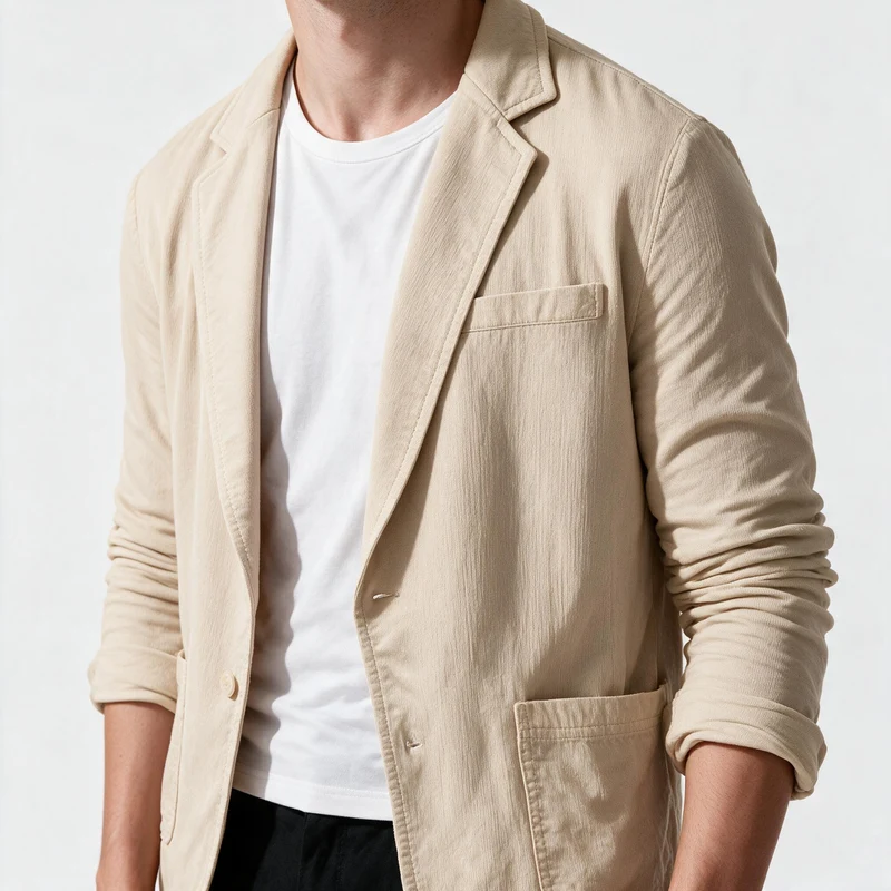 Herren Jersey Sakko leger mit Taschen - Vittorelli
