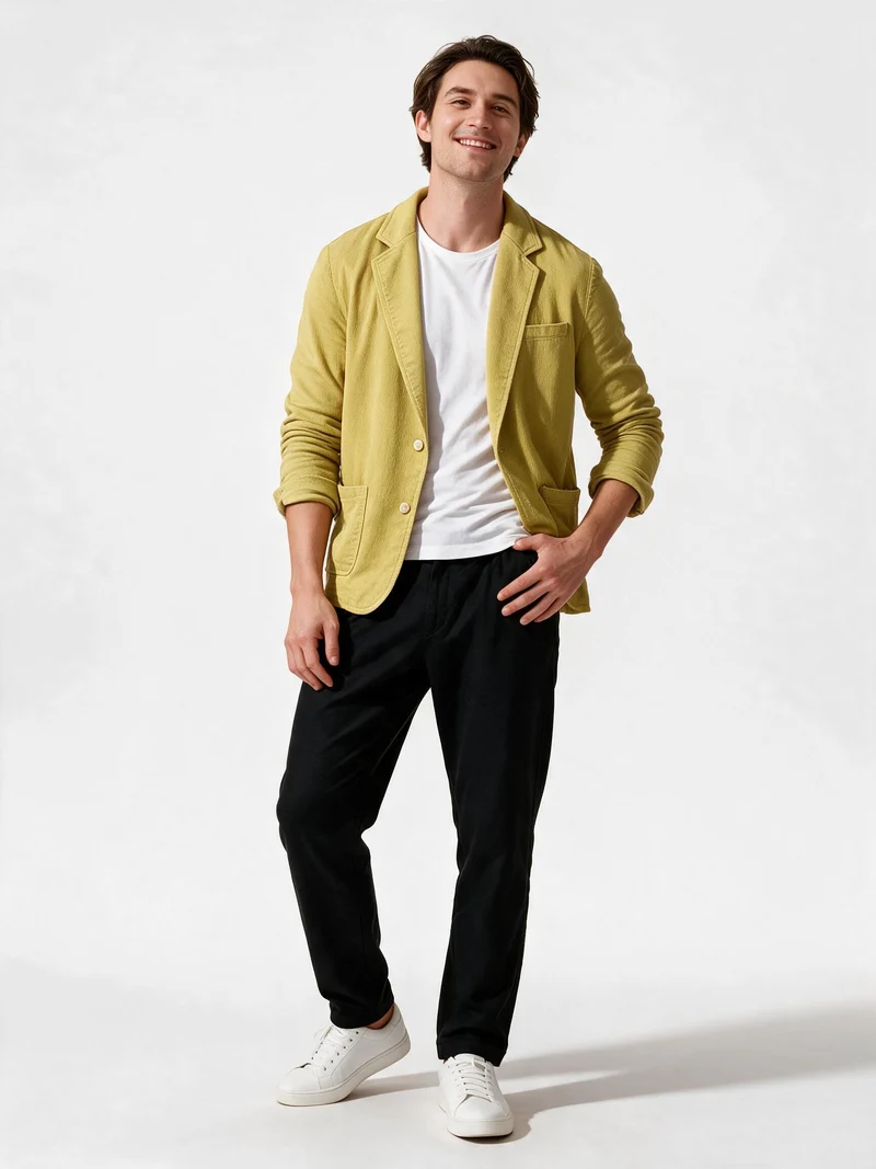 Herren Jersey Sakko leger mit Taschen - Vittorelli