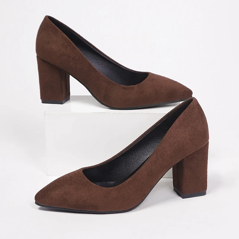Damen elegante High Heel Pumps mit robustem Blockabsatz Nord Taschen